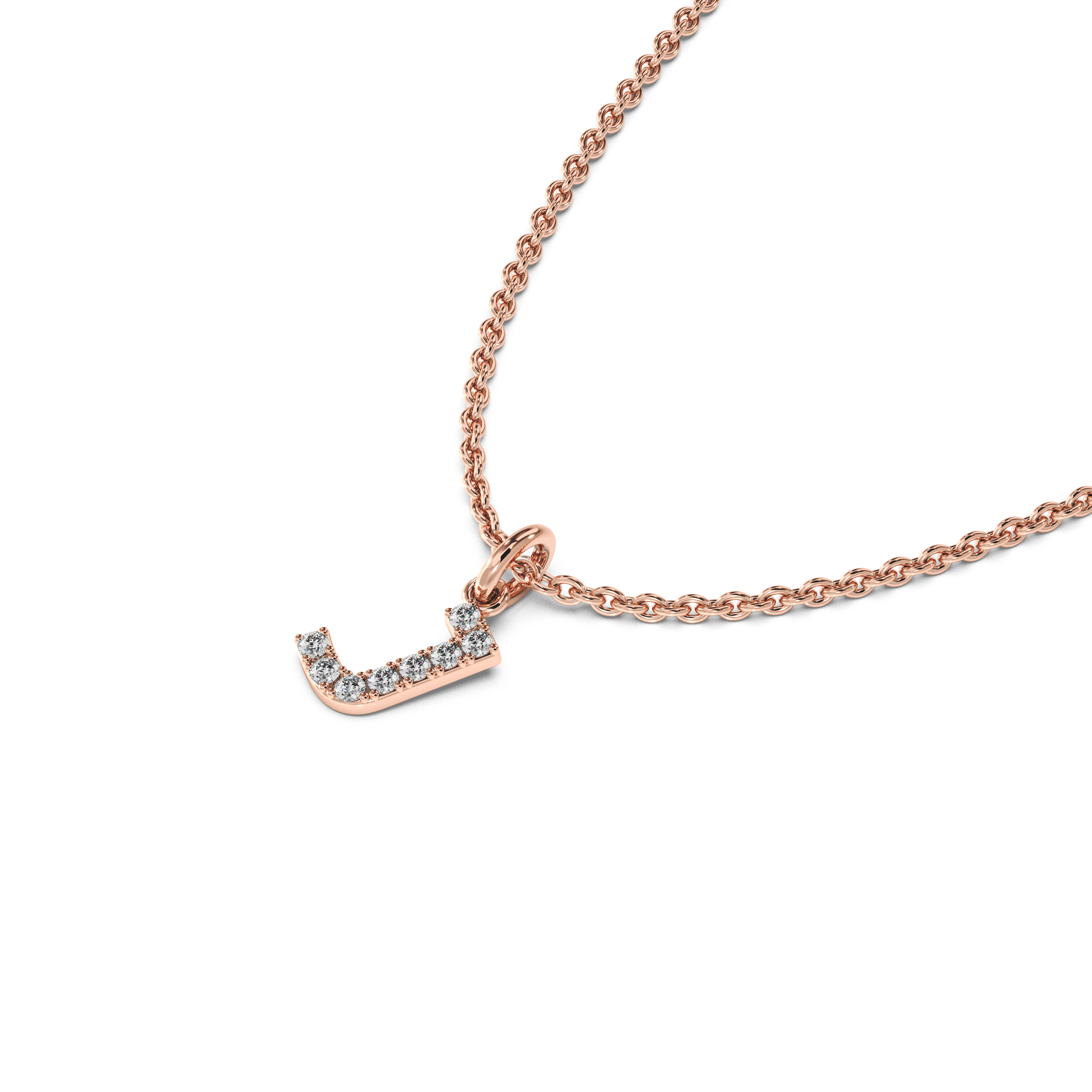&quot;J&quot; Diamond Initial Pendant
