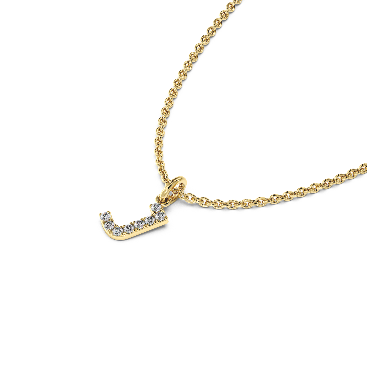&quot;J&quot; Diamond Initial Pendant