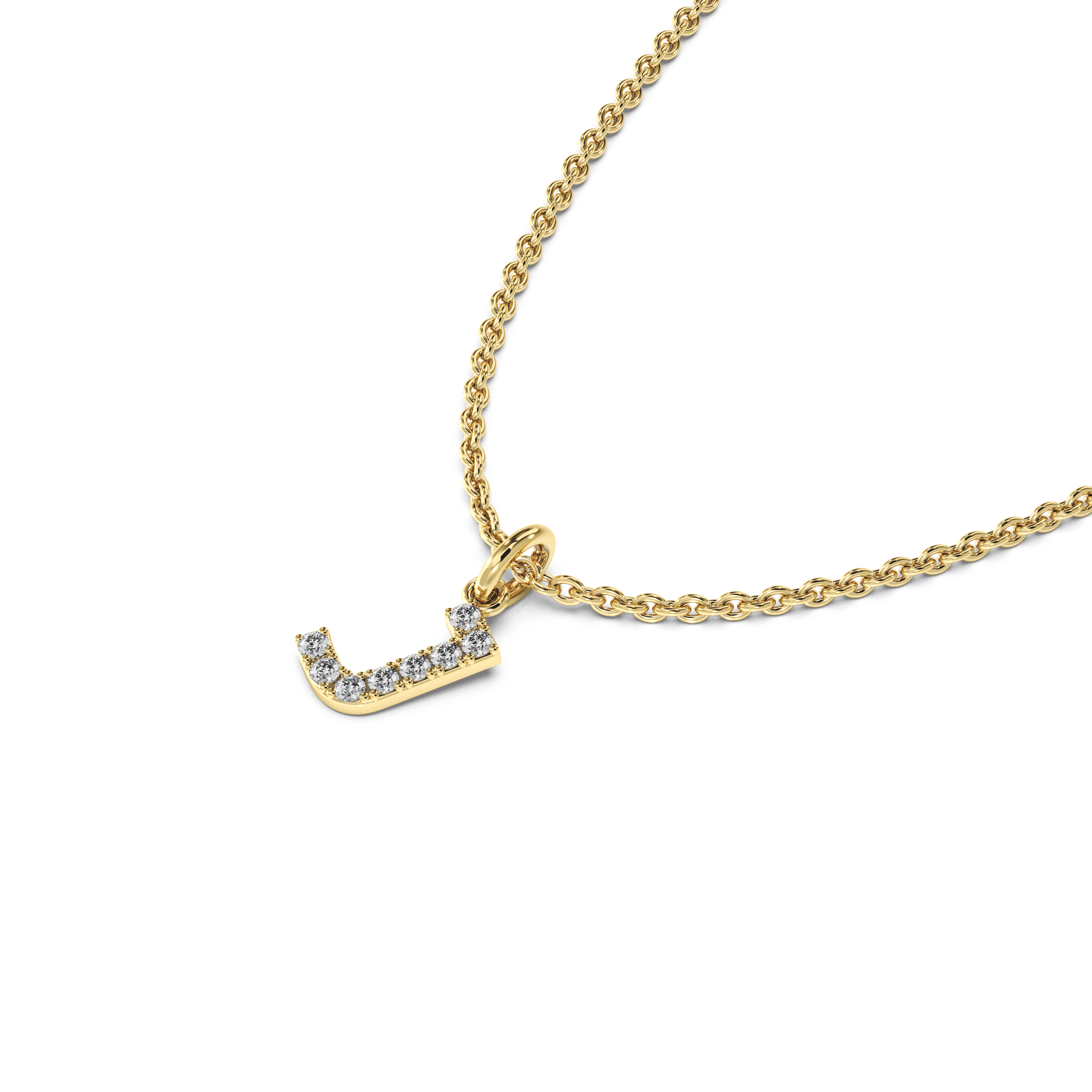 &quot;J&quot; Diamond Initial Pendant
