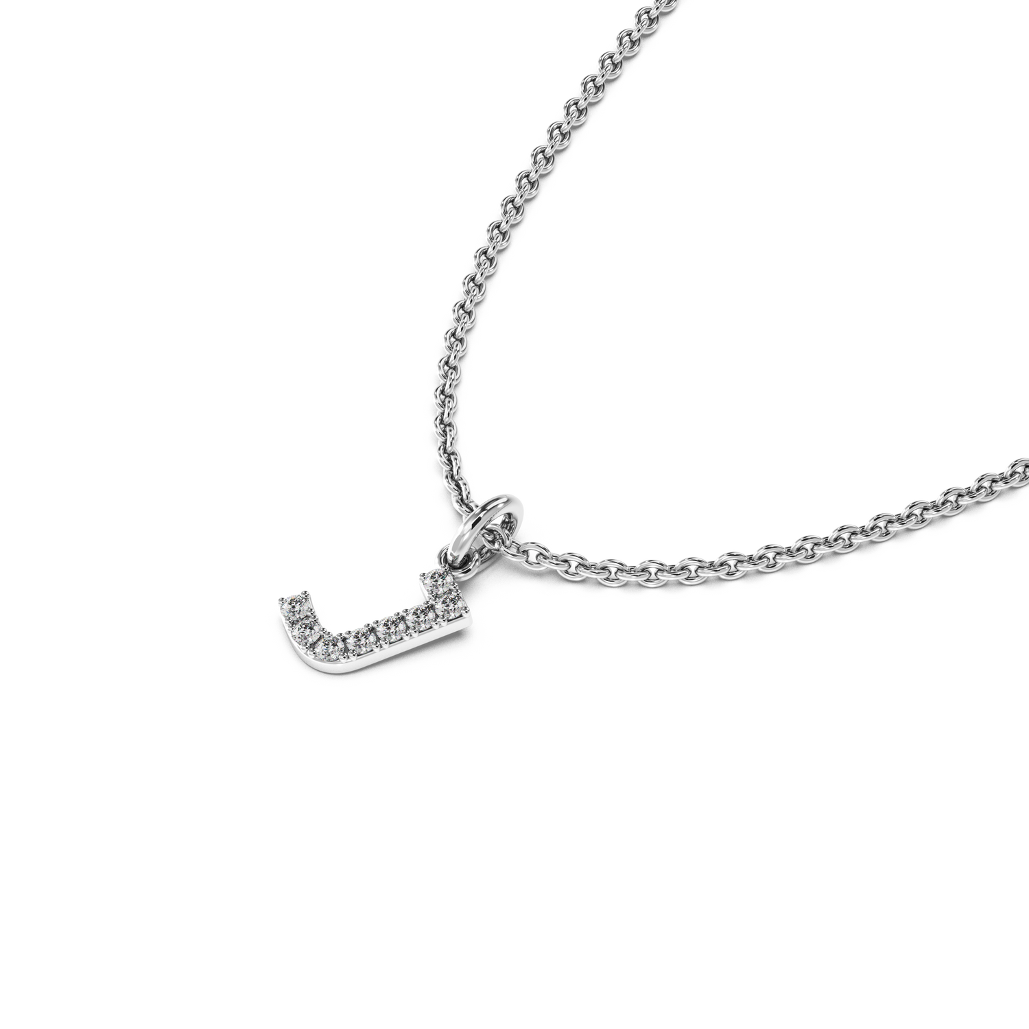 "J" Diamond Initial Pendant