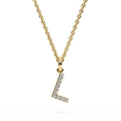 "L" Diamond Initial Pendant