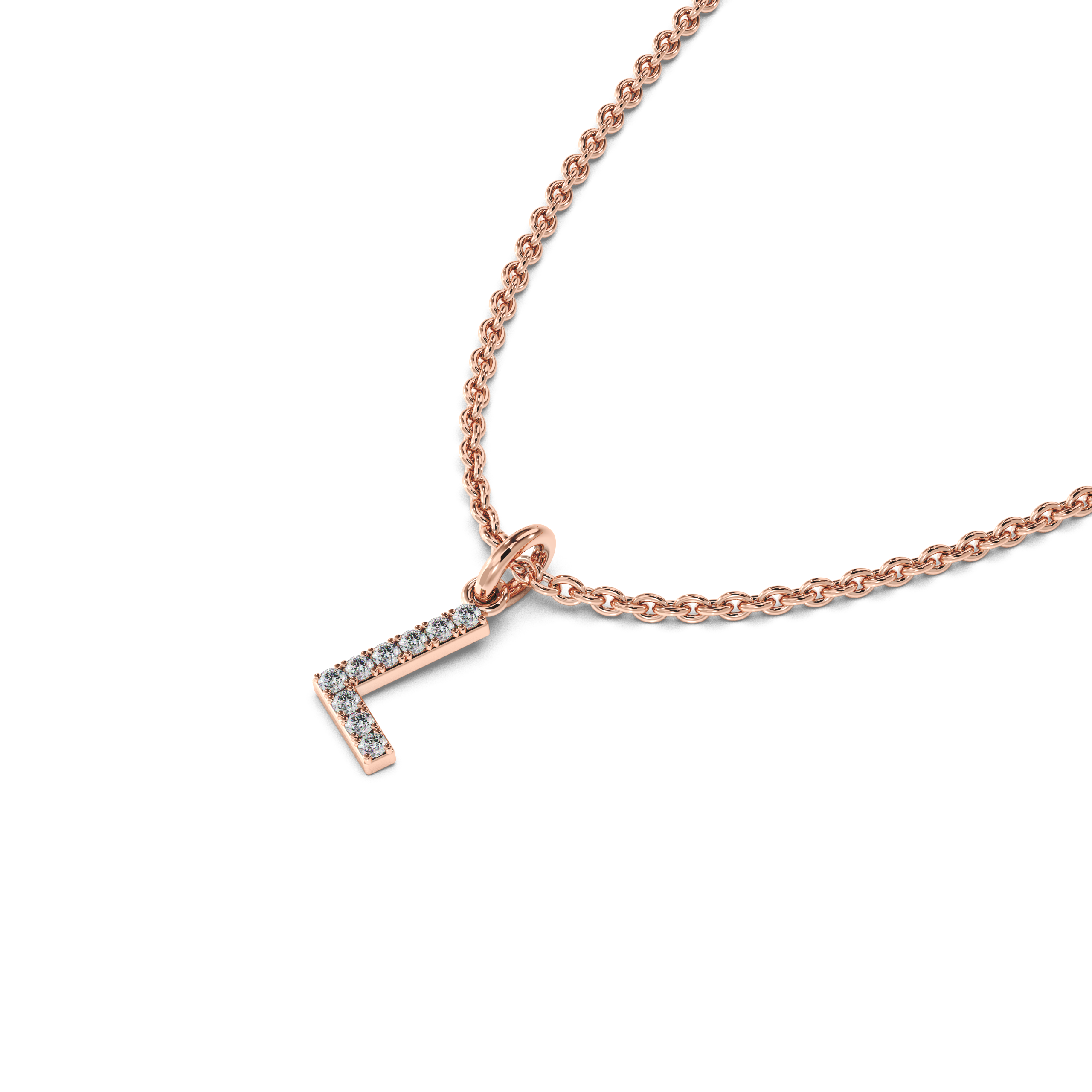 "L" Diamond Initial Pendant