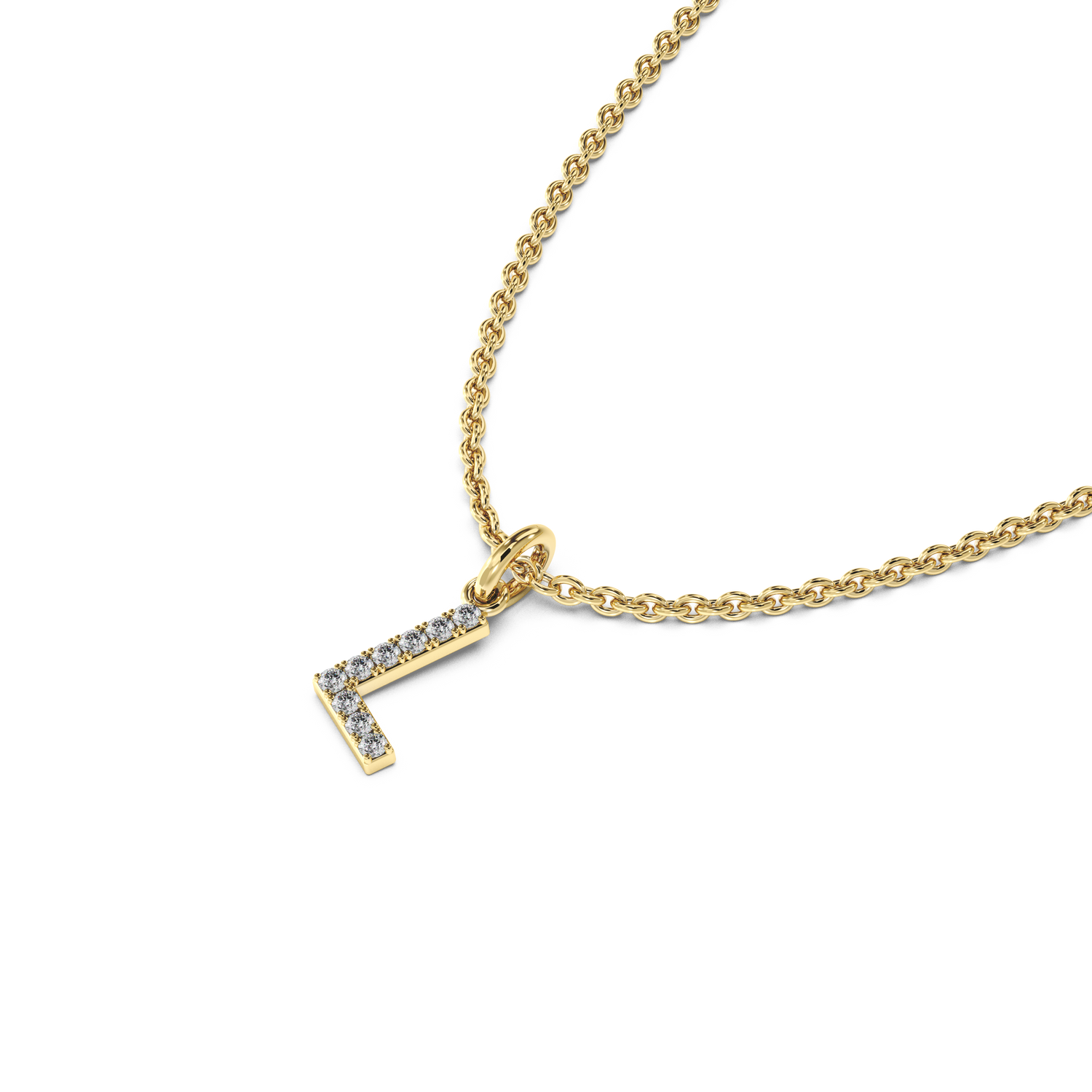 "L" Diamond Initial Pendant - 10mm