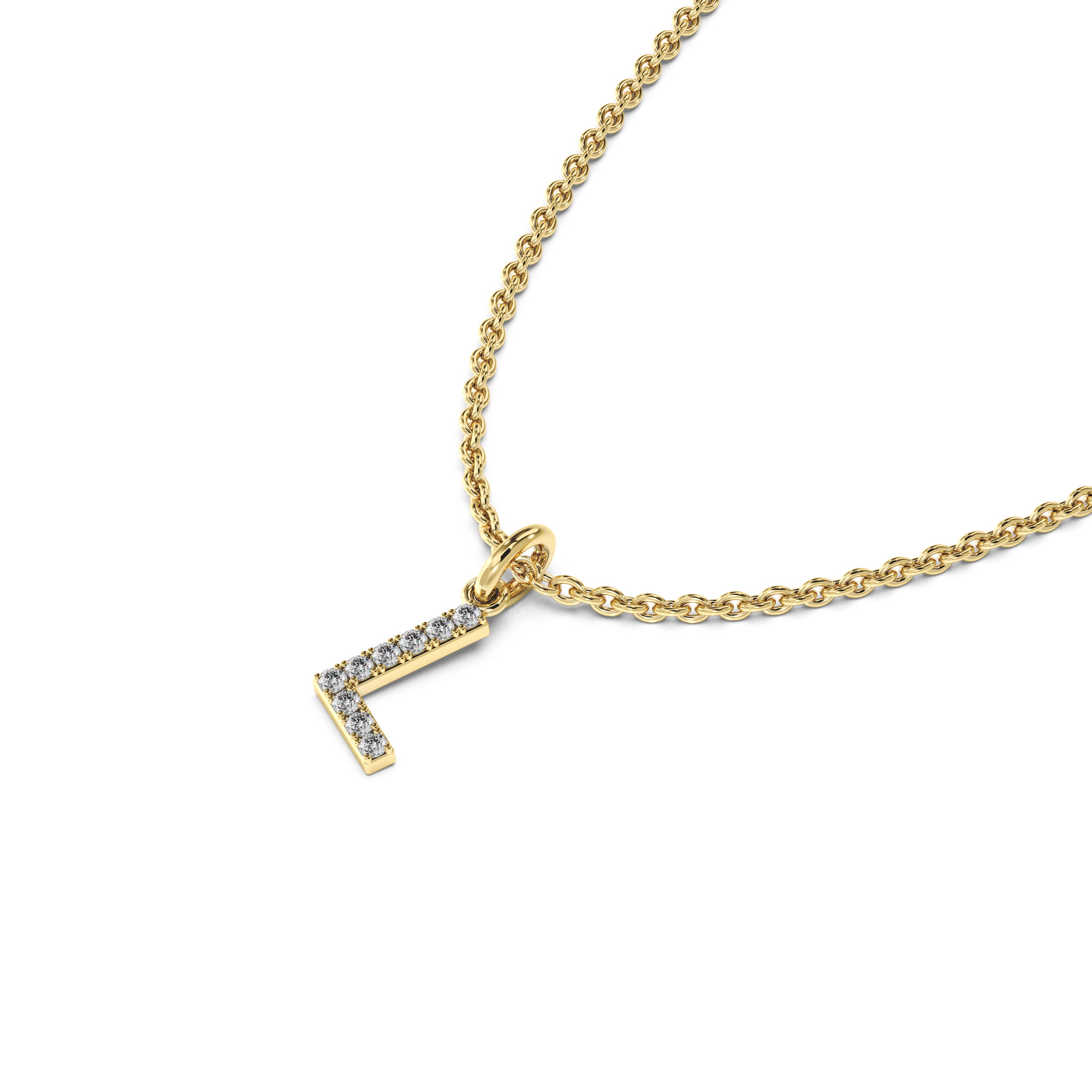 "L" Diamond Initial Pendant - 10mm