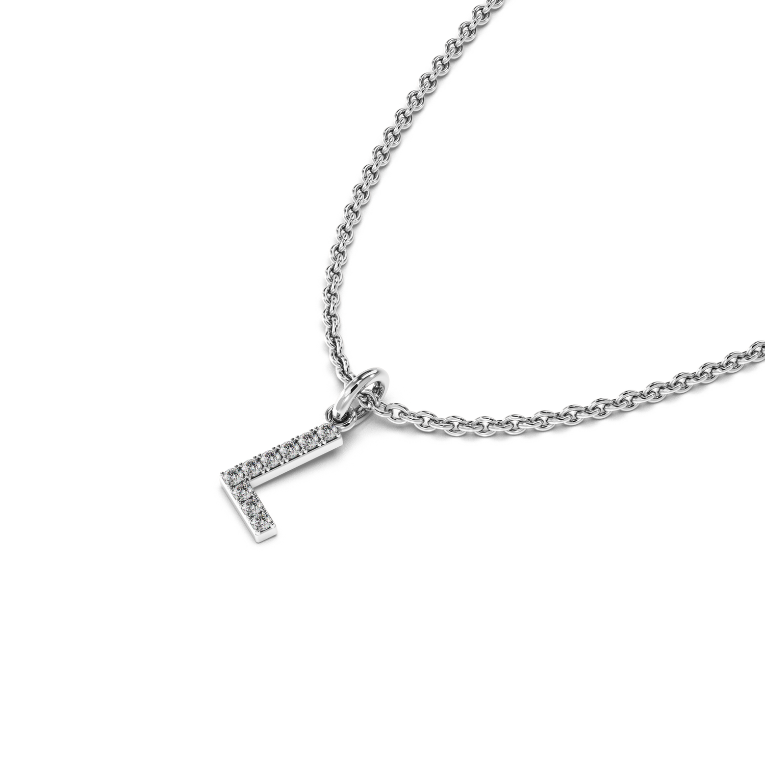 "L" Diamond Initial Pendant
