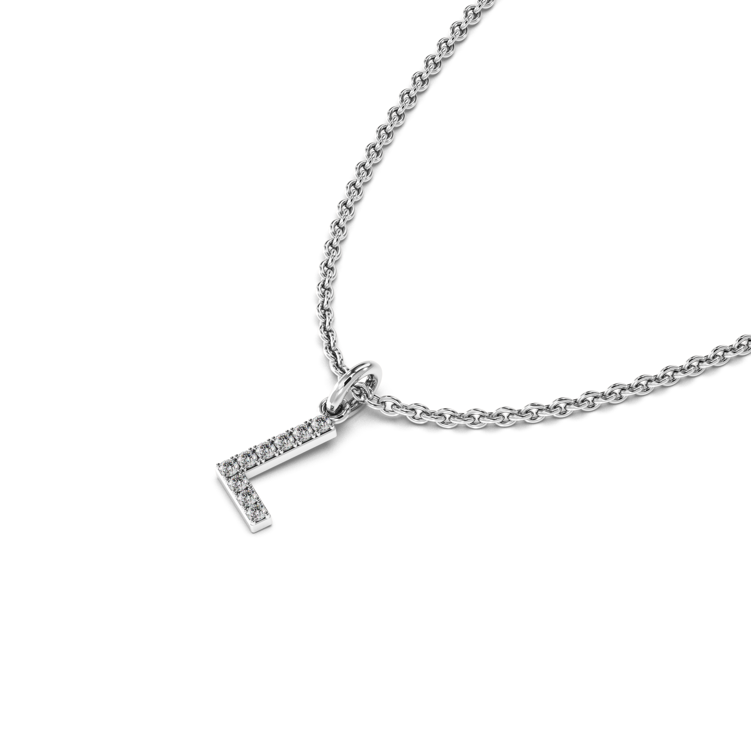 "L" Diamond Initial Pendant