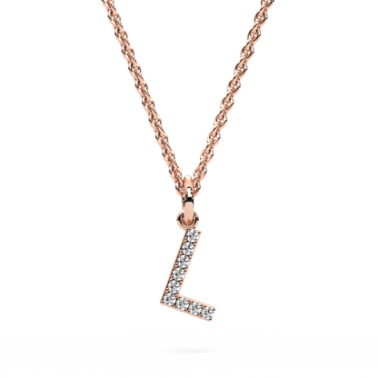&quot;L&quot; Diamond Initial Pendant