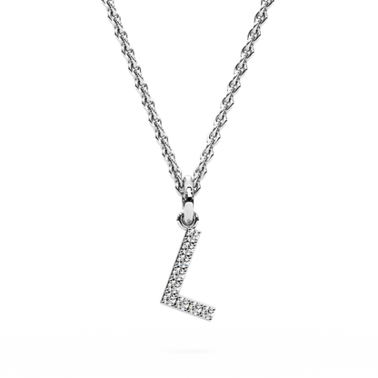 "L" Diamond Initial Pendant - 10mm