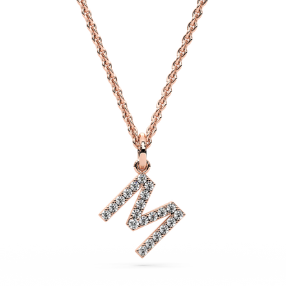 &quot;M&quot; Diamond Initial Pendant