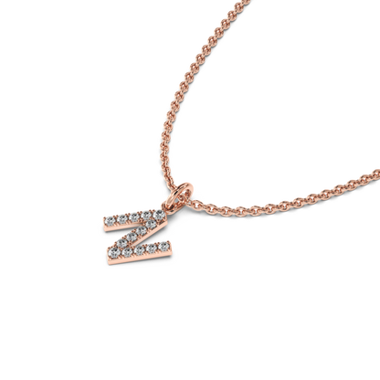 &quot;N&quot; Diamond Initial Pendant - 10mm