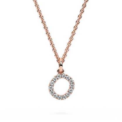 &quot;O&quot; Diamond Initial Pendant - 10mm