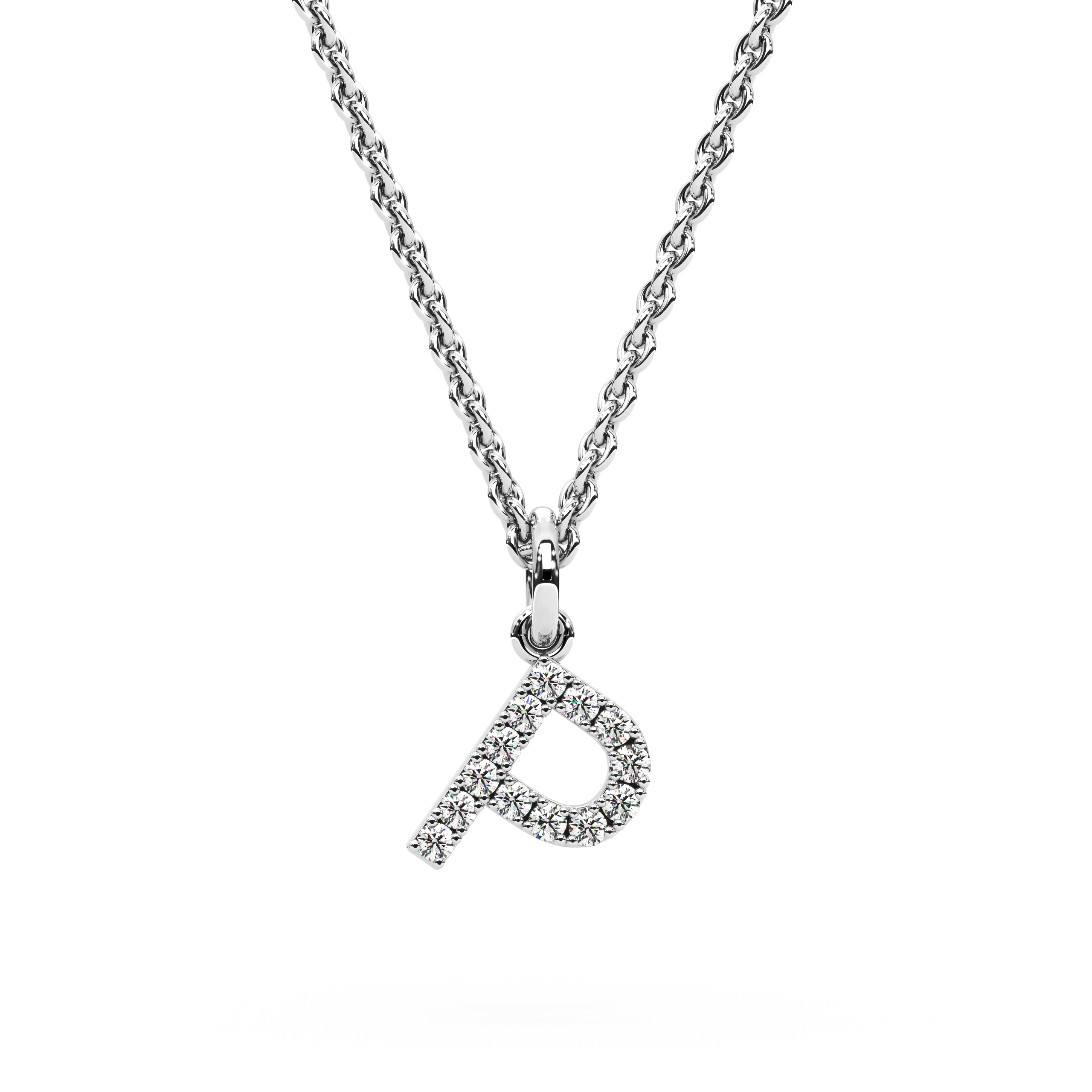 "P" Diamond Initial Pendant