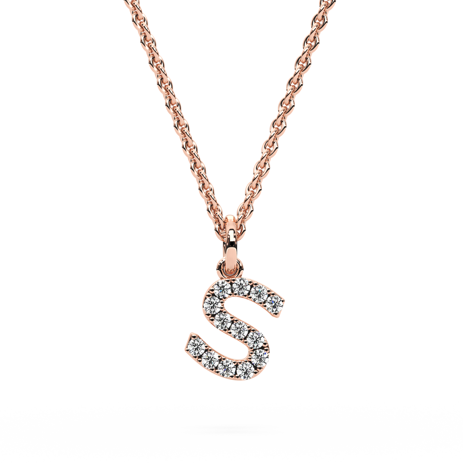 "S" Diamond Initial Pendant
