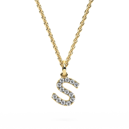 "S" Diamond Initial Pendant - 10mm