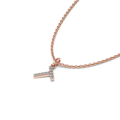&quot;T&quot; Diamond Initial Pendant - 10mm