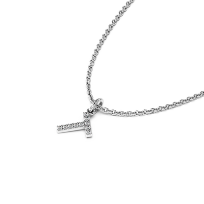 &quot;T&quot; Diamond Initial Pendant - 10mm
