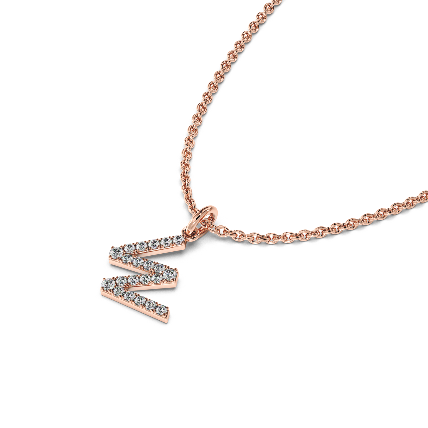 &quot;W&quot; Diamond Initial Pendant