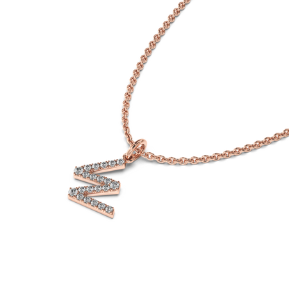 &quot;W&quot; Diamond Initial Pendant