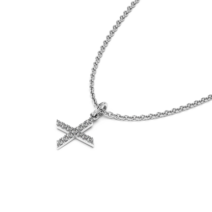 &quot;X&quot; Diamond Initial Pendant