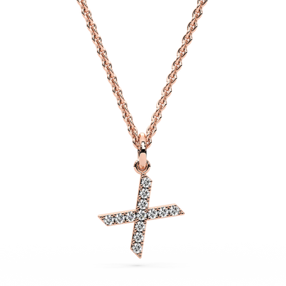 "X" Diamond Initial Pendant