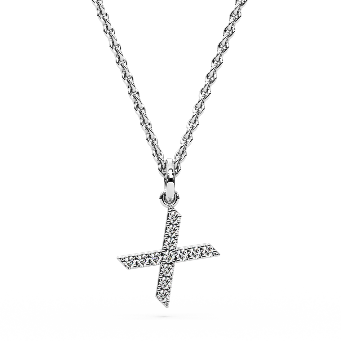 &quot;X&quot; Diamond Initial Pendant