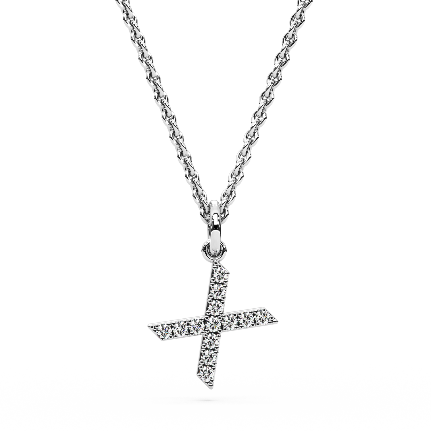 &quot;X&quot; Diamond Initial Pendant