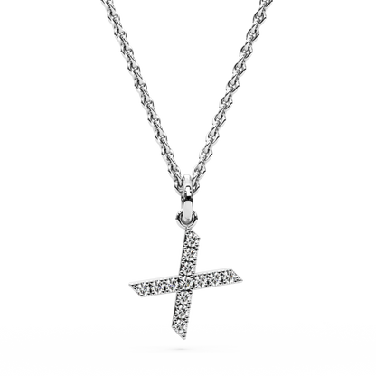 &quot;X&quot; Diamond Initial Pendant