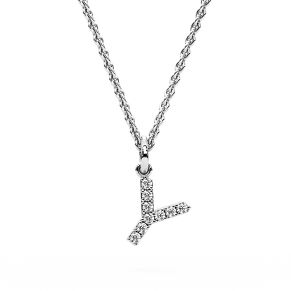 &quot;Y&quot; Diamond Initial Pendant - 10mm