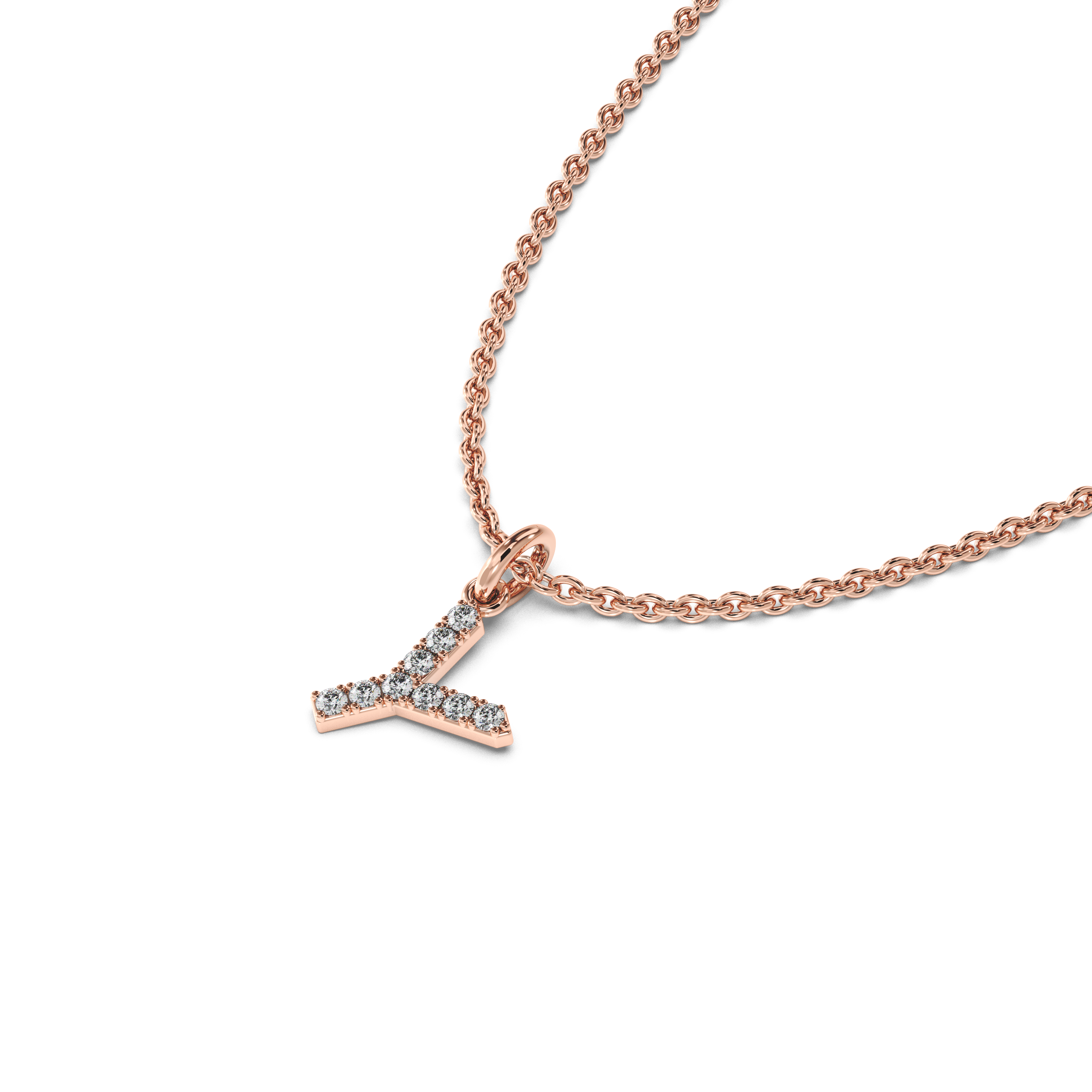 &quot;Y&quot; Diamond Initial Pendant