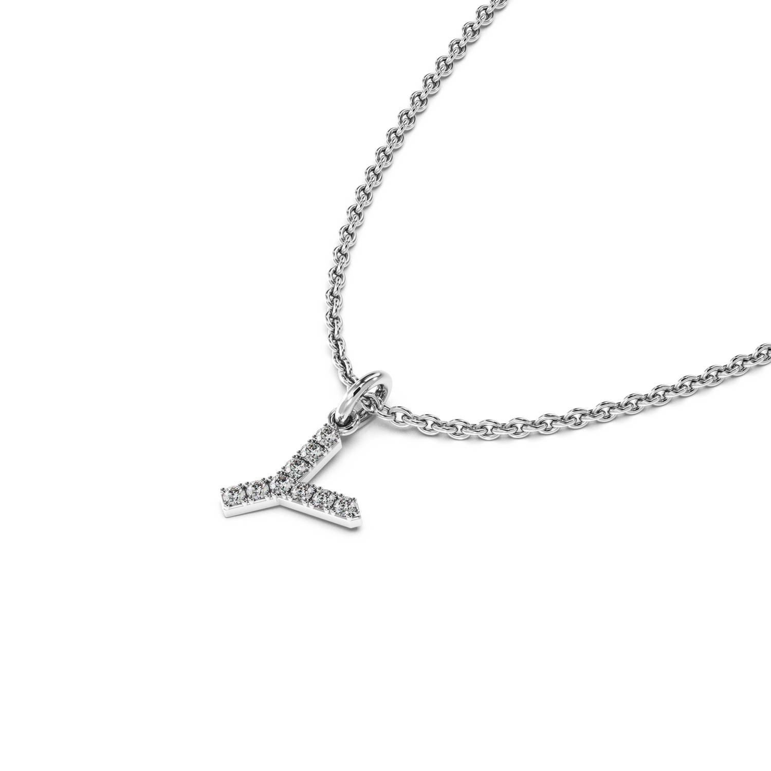 &quot;Y&quot; Diamond Initial Pendant - 10mm