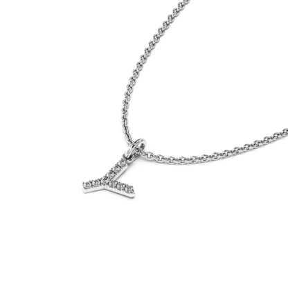 &quot;Y&quot; Diamond Initial Pendant - 10mm