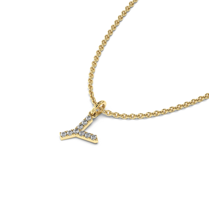 &quot;Y&quot; Diamond Initial Pendant - 10mm