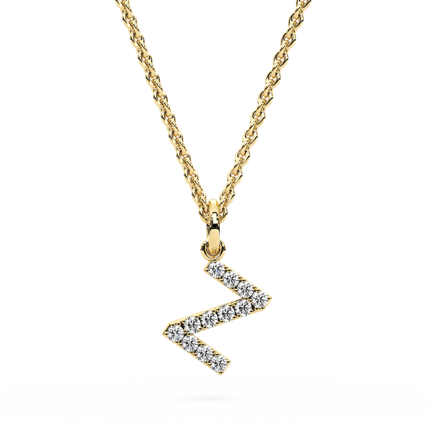 &quot;Z&quot; Diamond Initial Pendant - 10mm