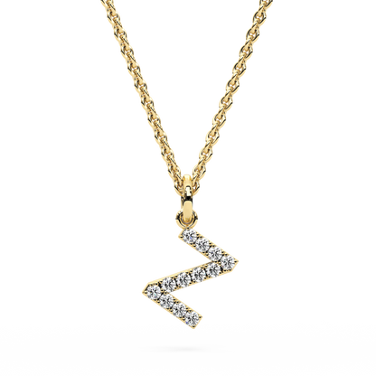 &quot;Z&quot; Diamond Initial Pendant - 10mm