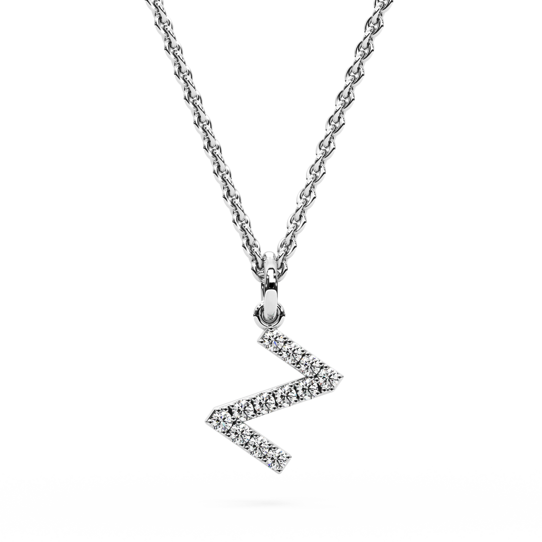 &quot;Z&quot; Diamond Initial Pendant - 10mm