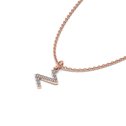 &quot;Z&quot; Diamond Initial Pendant - 10mm