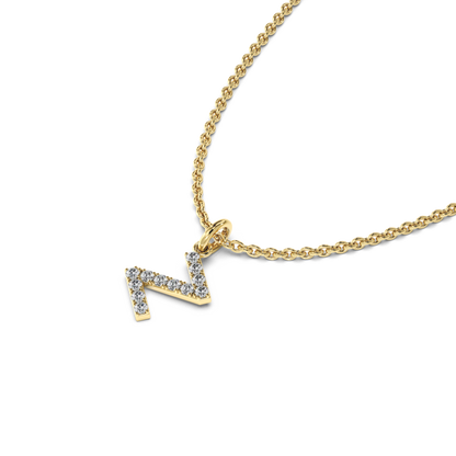 &quot;Z&quot; Diamond Initial Pendant - 10mm