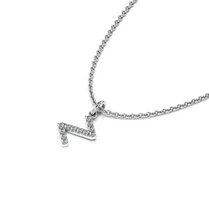 &quot;Z&quot; Diamond Initial Pendant - 10mm