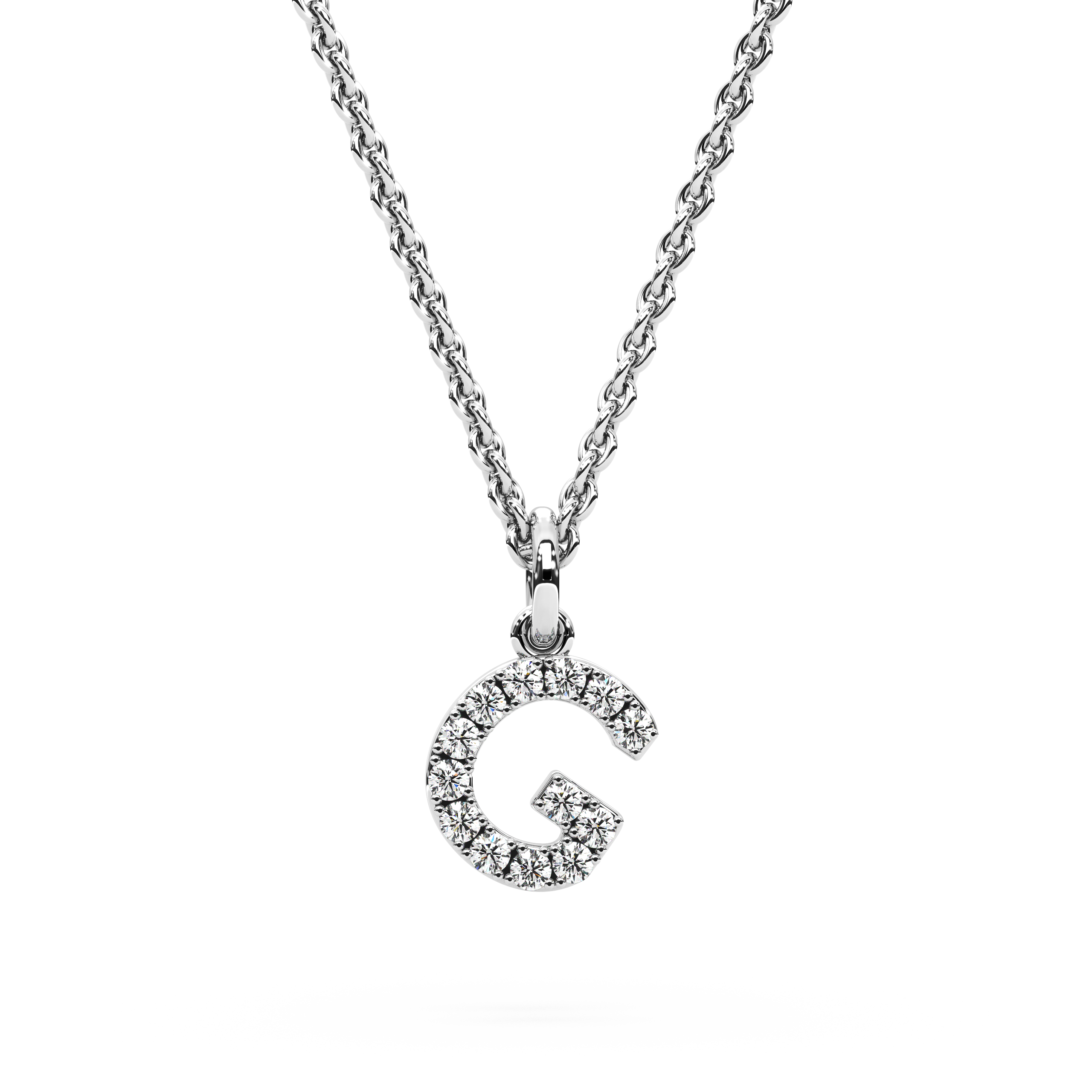 "G" Diamond Initial Pendant