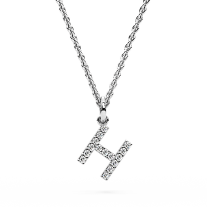 &quot;H&quot; Diamond Initial Pendant