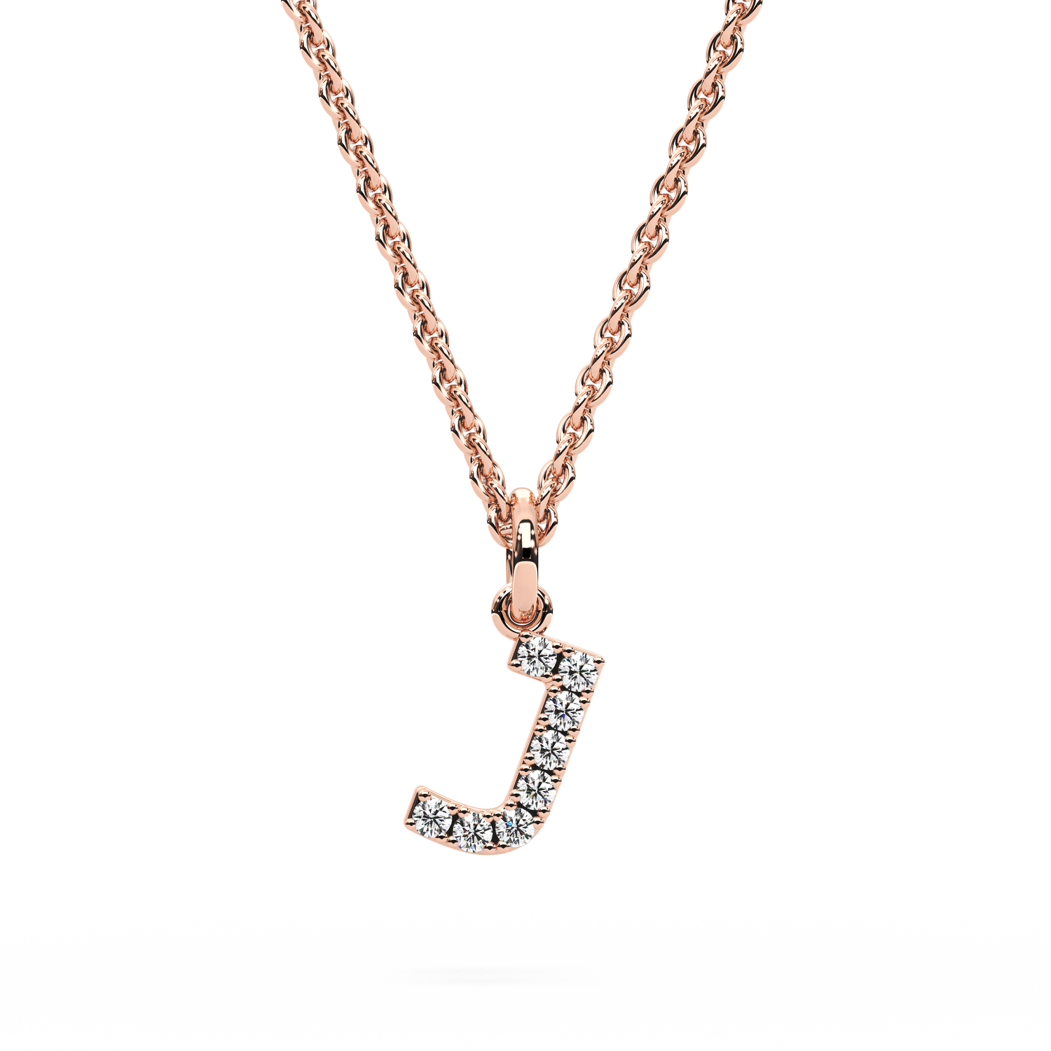 &quot;J&quot; Diamond Initial Pendant