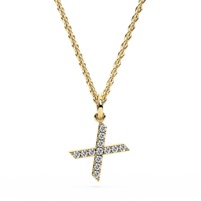 &quot;X&quot; Diamond Initial Pendant