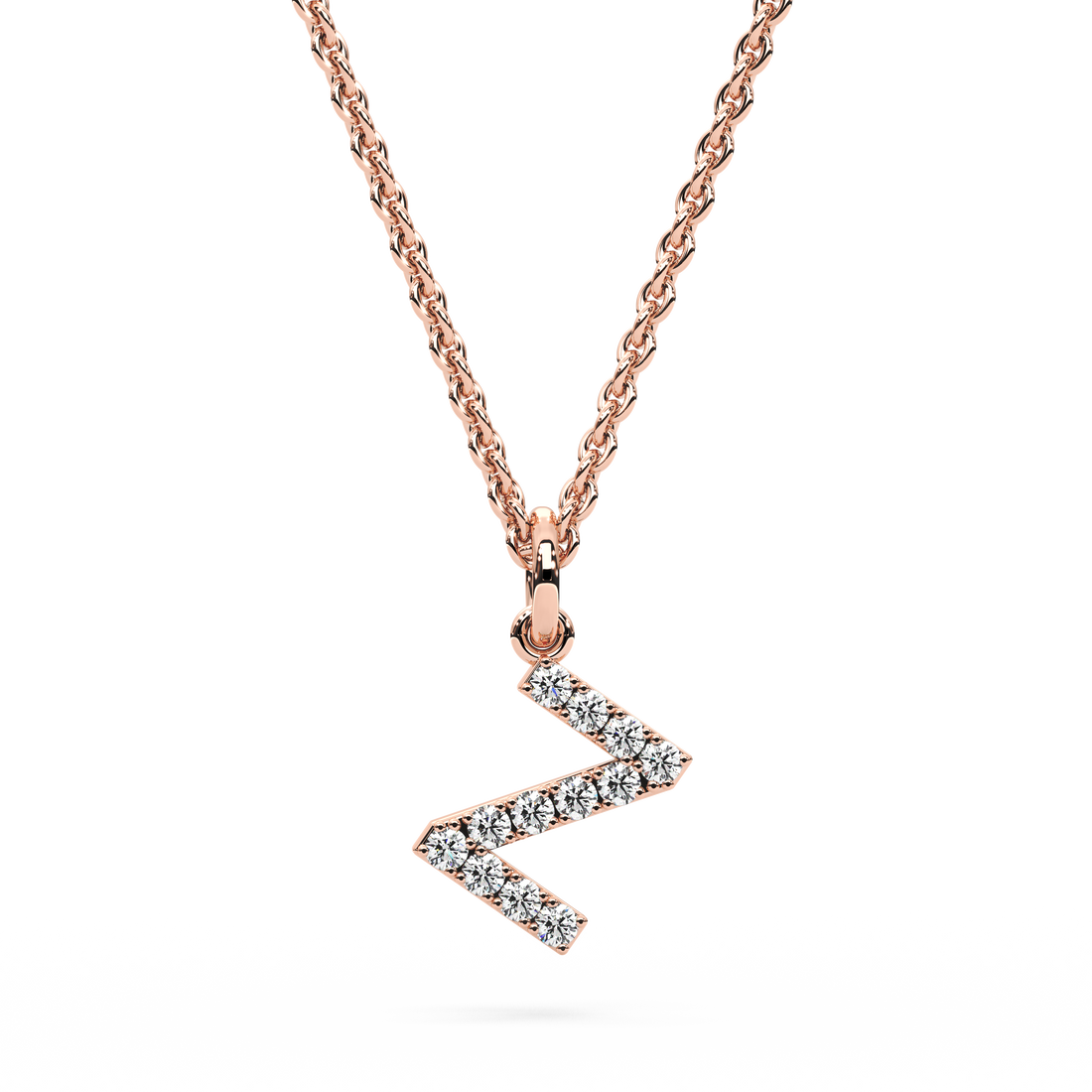 "Z" Diamond Initial Pendant - 10mm