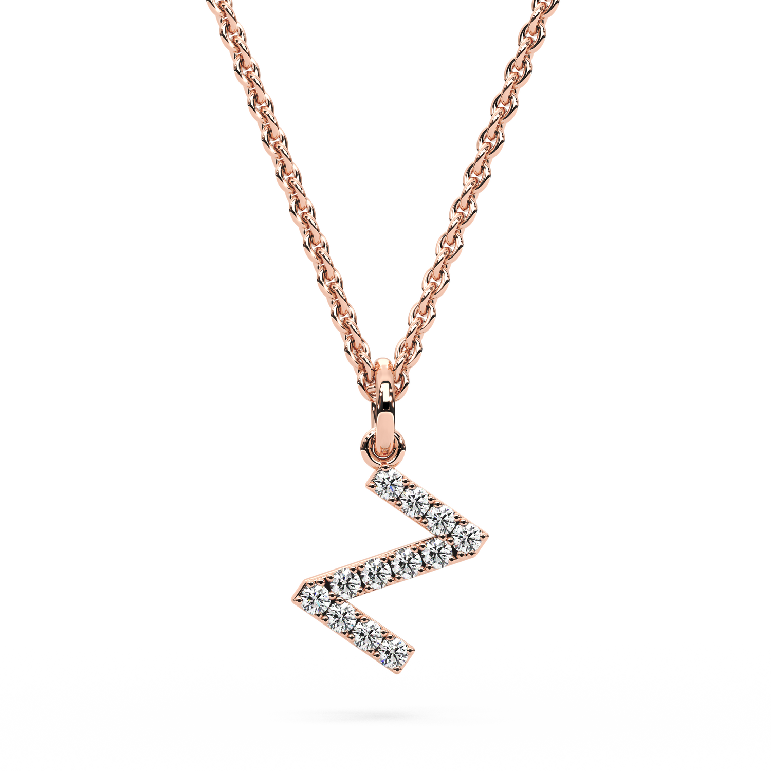 "Z" Diamond Initial Pendant - 10mm