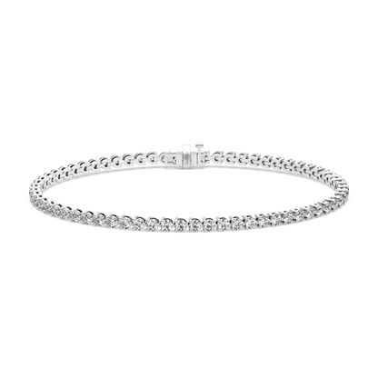 Three-Prong Diamond Tennis Bracelet (3.1 TCW)