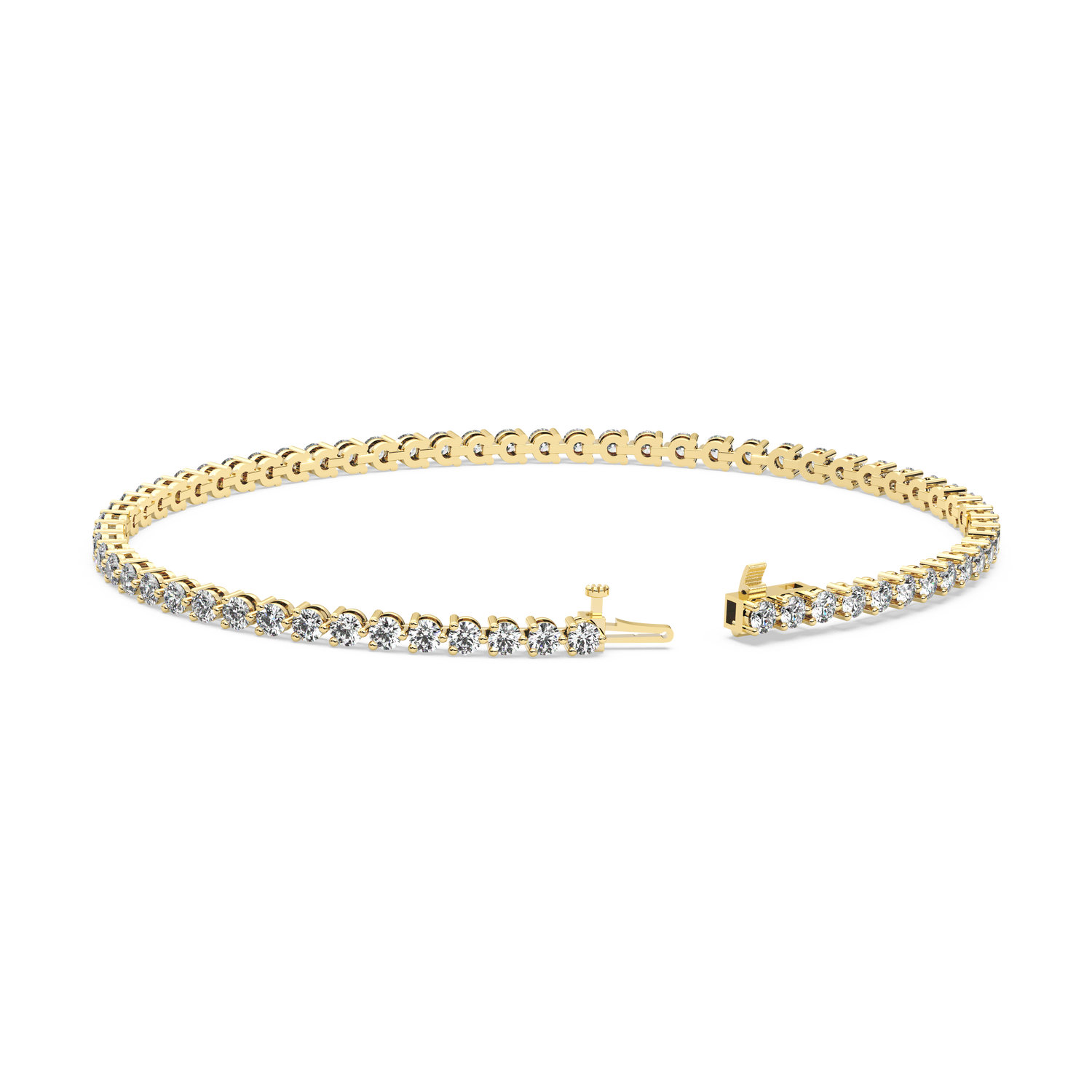 Three-Prong Diamond Tennis Bracelet (3.1 TCW)