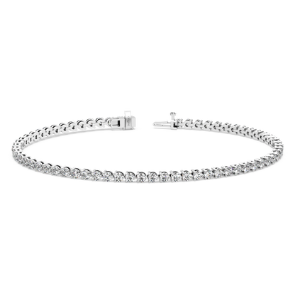 Three-Prong Diamond Tennis Bracelet (3.1 TCW)