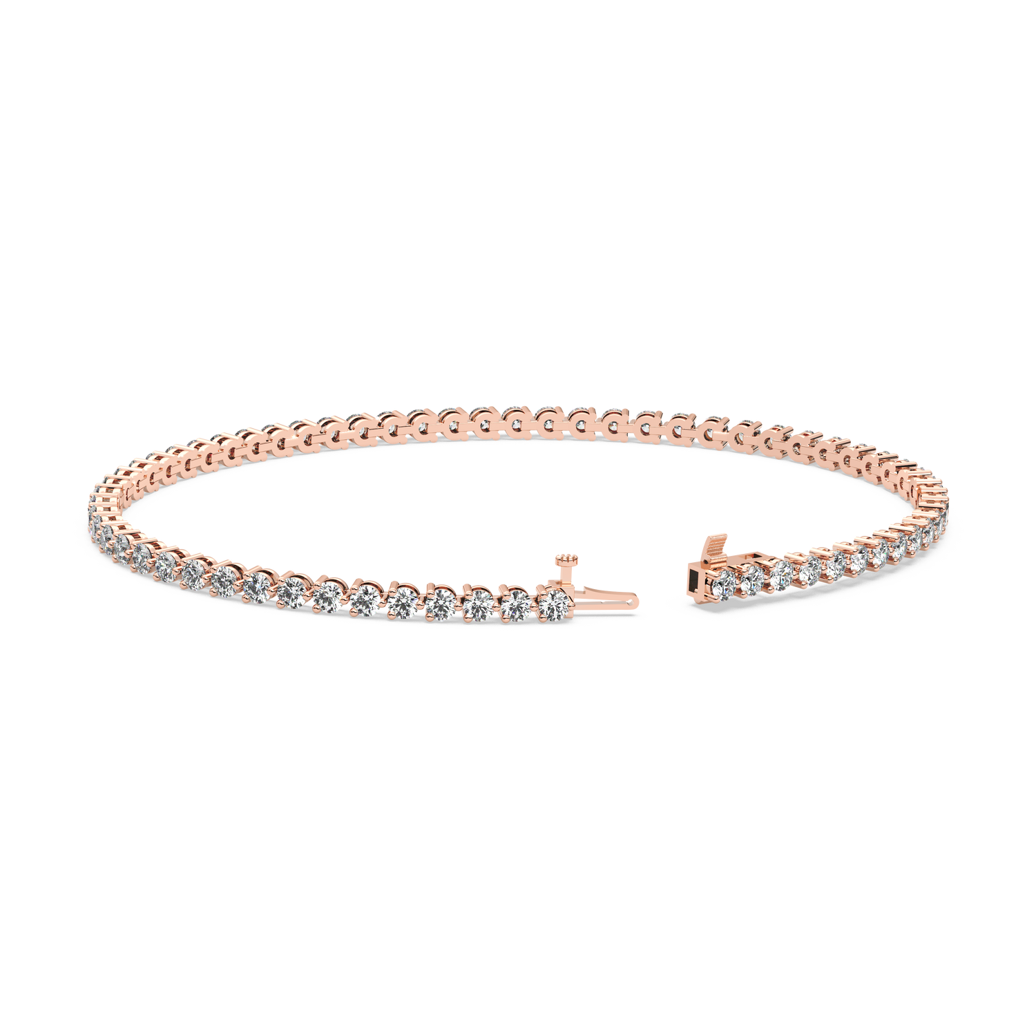 Three-Prong Diamond Tennis Bracelet (3.1 TCW)
