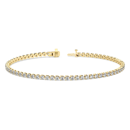 Three-Prong Diamond Tennis Bracelet (3.1 TCW)