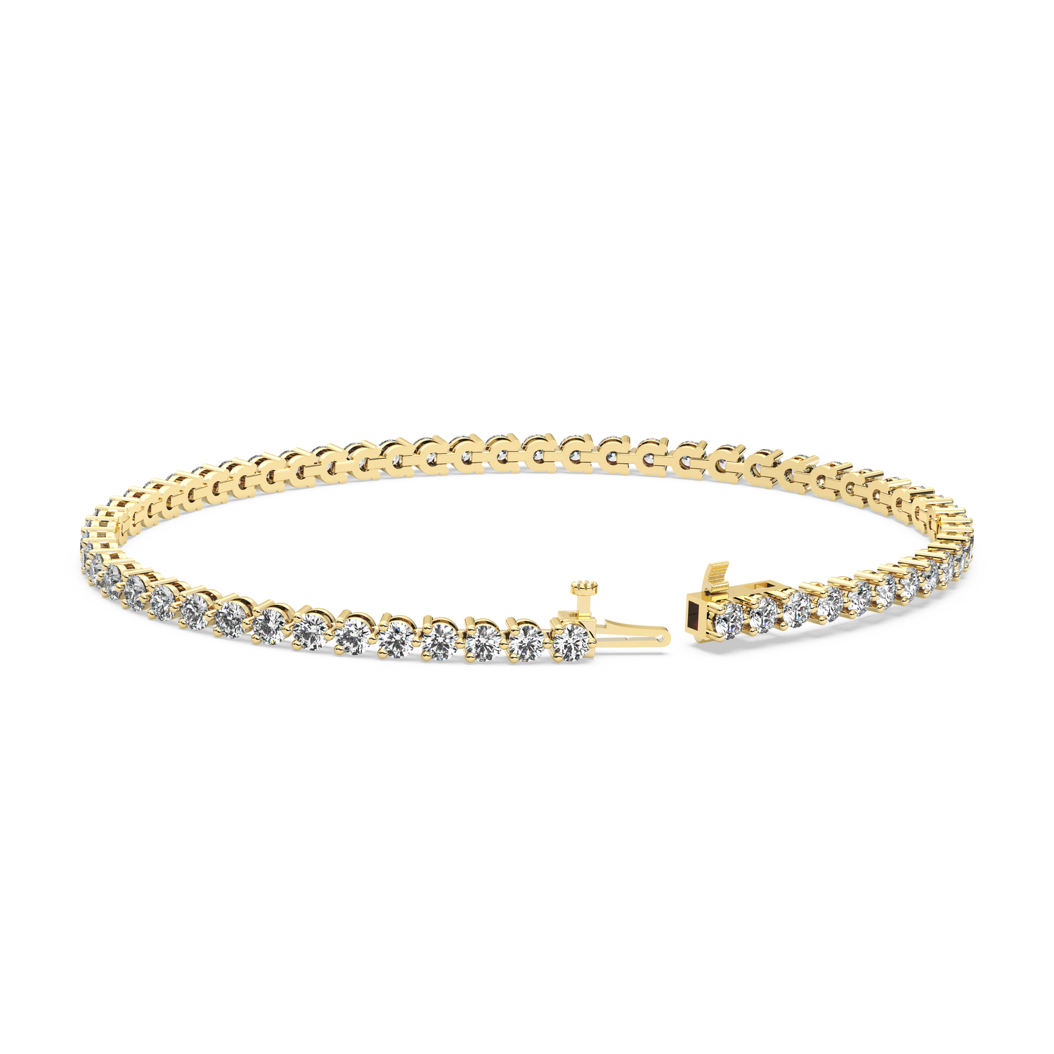 Three-Prong Diamond Tennis Bracelet (4.125 TCW)